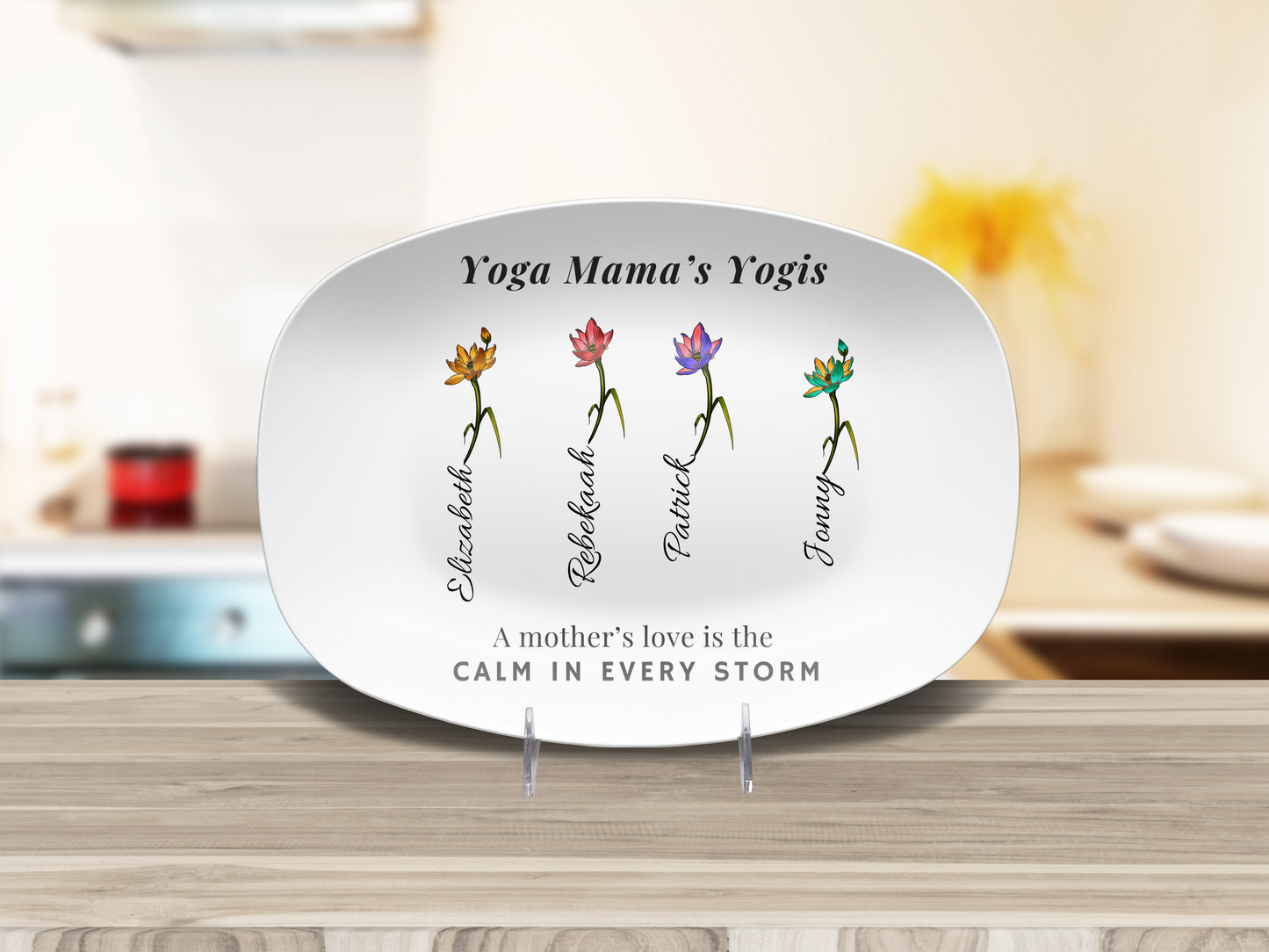 Yoga Lover’s Mother’s Day Gift – Customized Platter with Kids’ Names