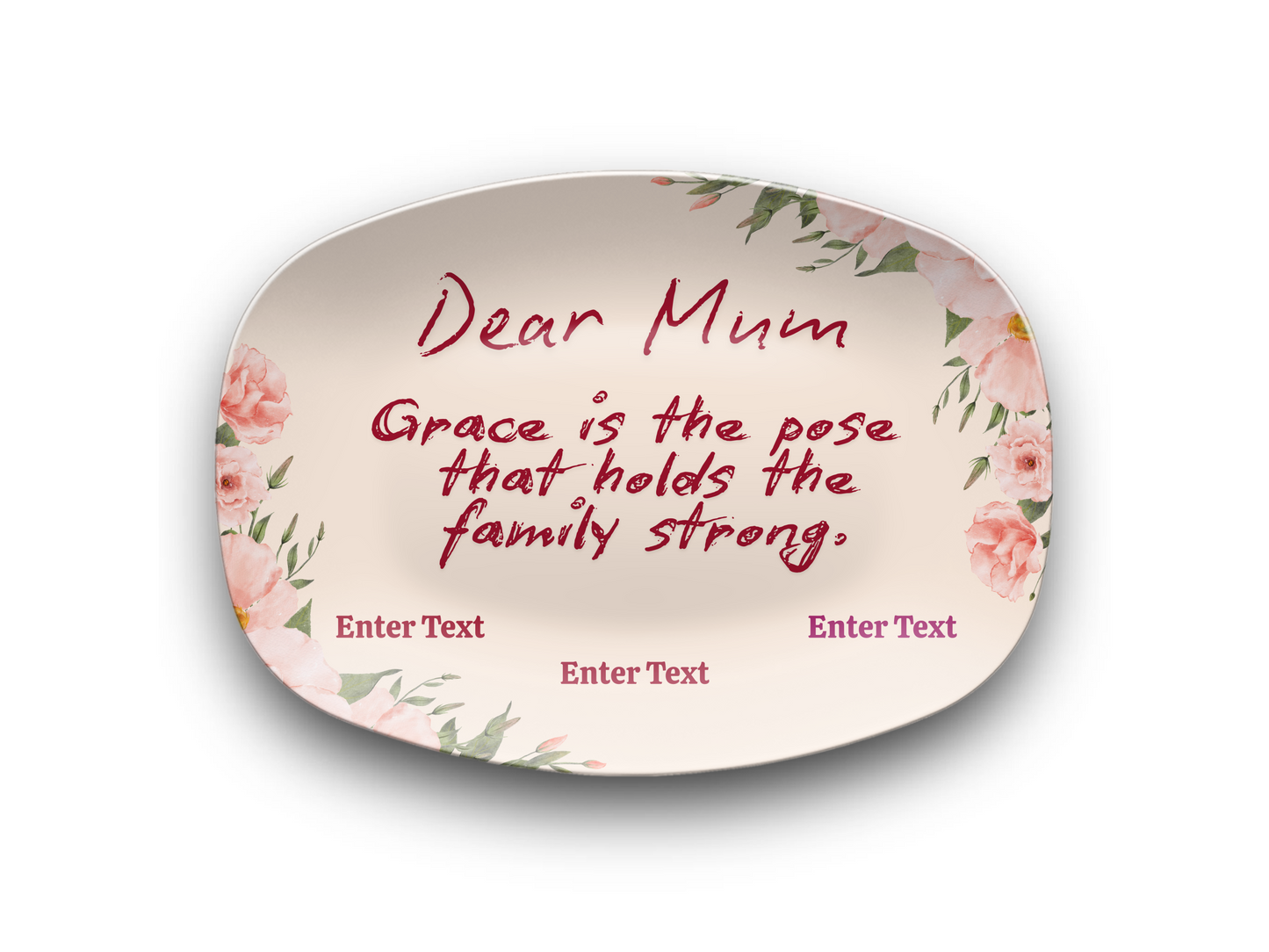 Personalized Yoga-Inspired Platter – “Grace is the pose that holds the family strong.”