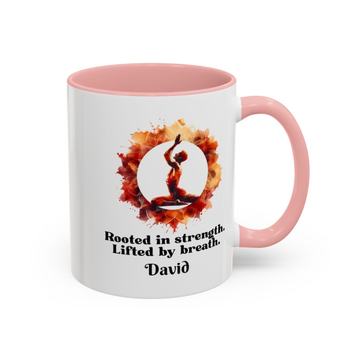 Personalized Yoga Mug for Men 11oz - π§ββοΈ Rooted in Strength, Lifted by Breath