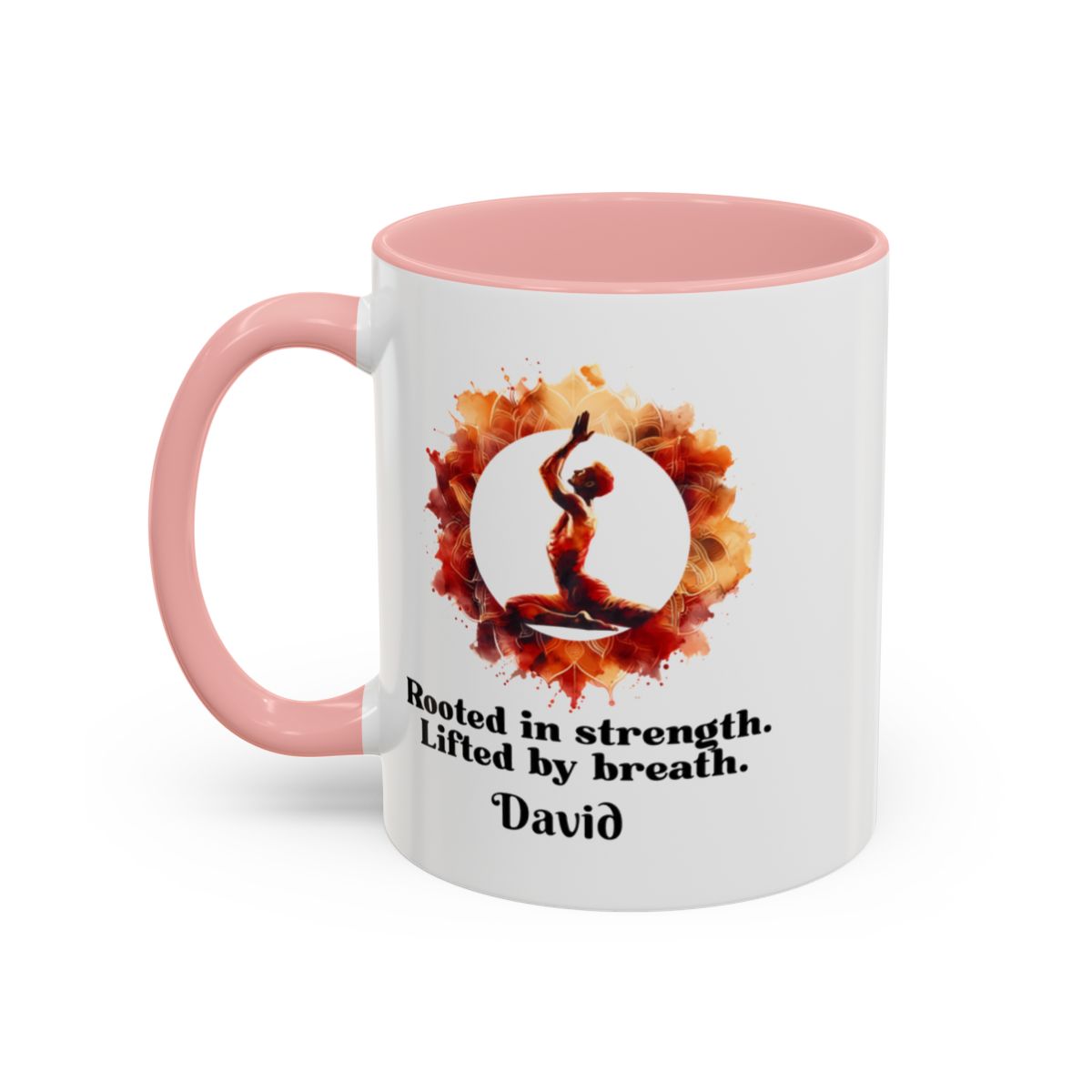 Personalized Yoga Mug for Men 11oz - π§ββοΈ Rooted in Strength, Lifted by Breath