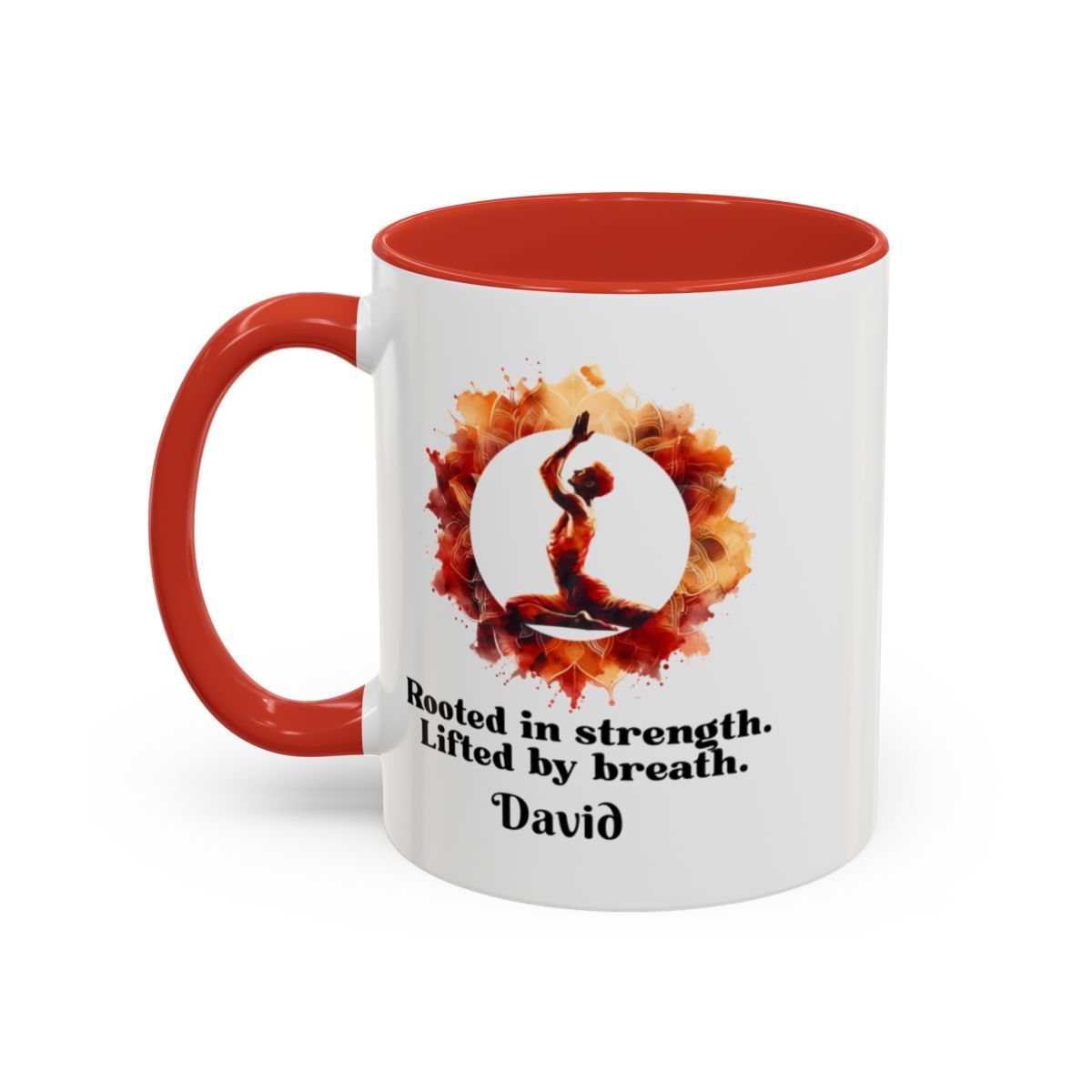 Personalized Yoga Mug for Men 11oz - π§ββοΈ Rooted in Strength, Lifted by Breath