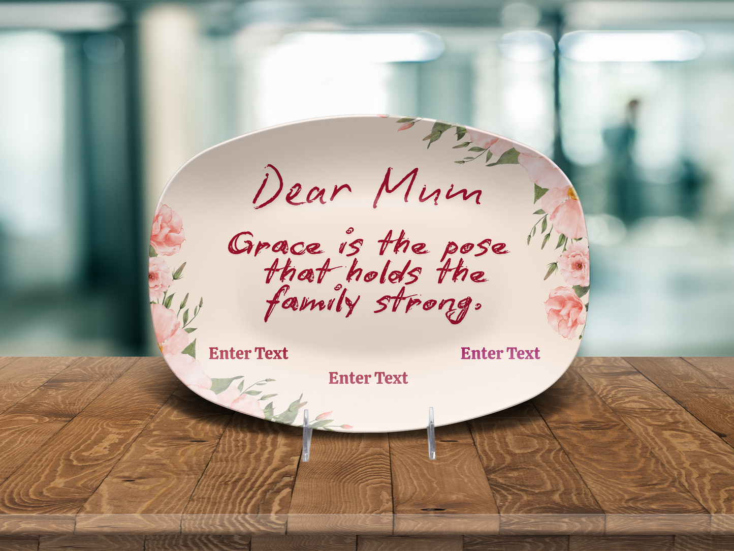 Personalized Yoga-Inspired Platter – “Grace is the pose that holds the family strong.”