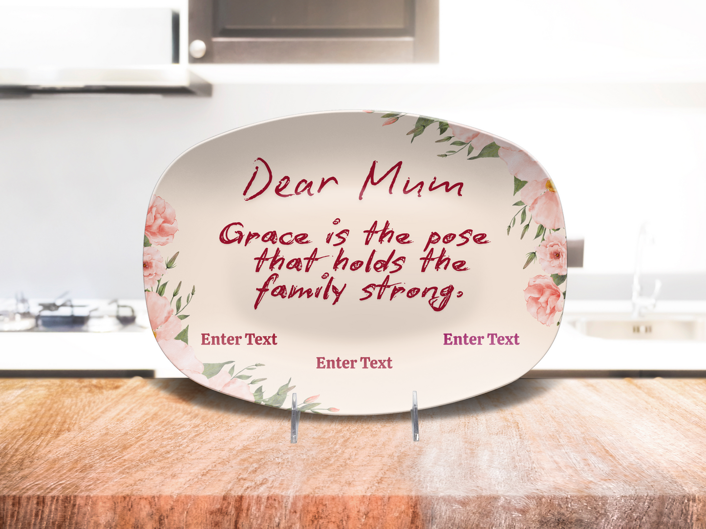 Personalized Yoga-Inspired Platter – “Grace is the pose that holds the family strong.”