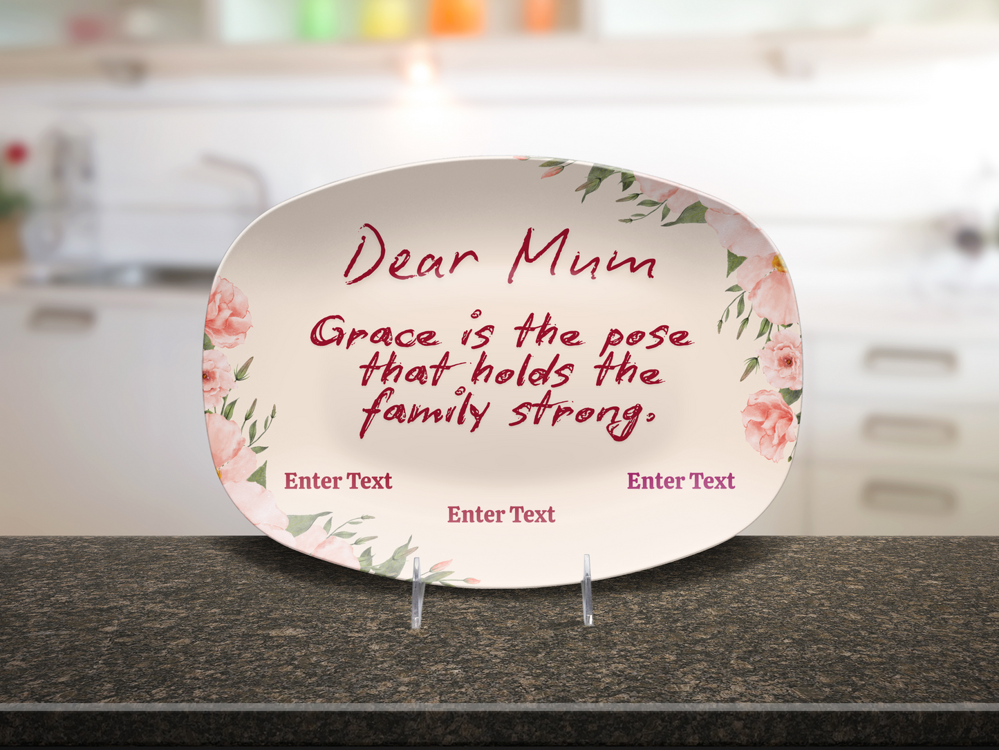 Personalized Yoga-Inspired Platter – “Grace is the pose that holds the family strong.”