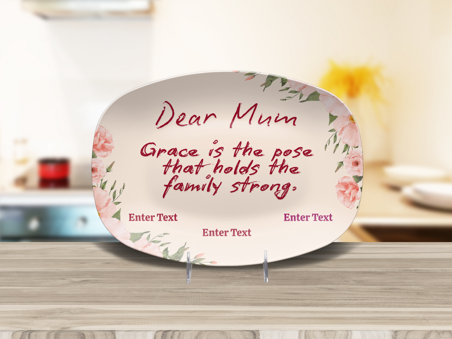 Personalized Yoga-Inspired Platter – “Grace is the pose that holds the family strong.”