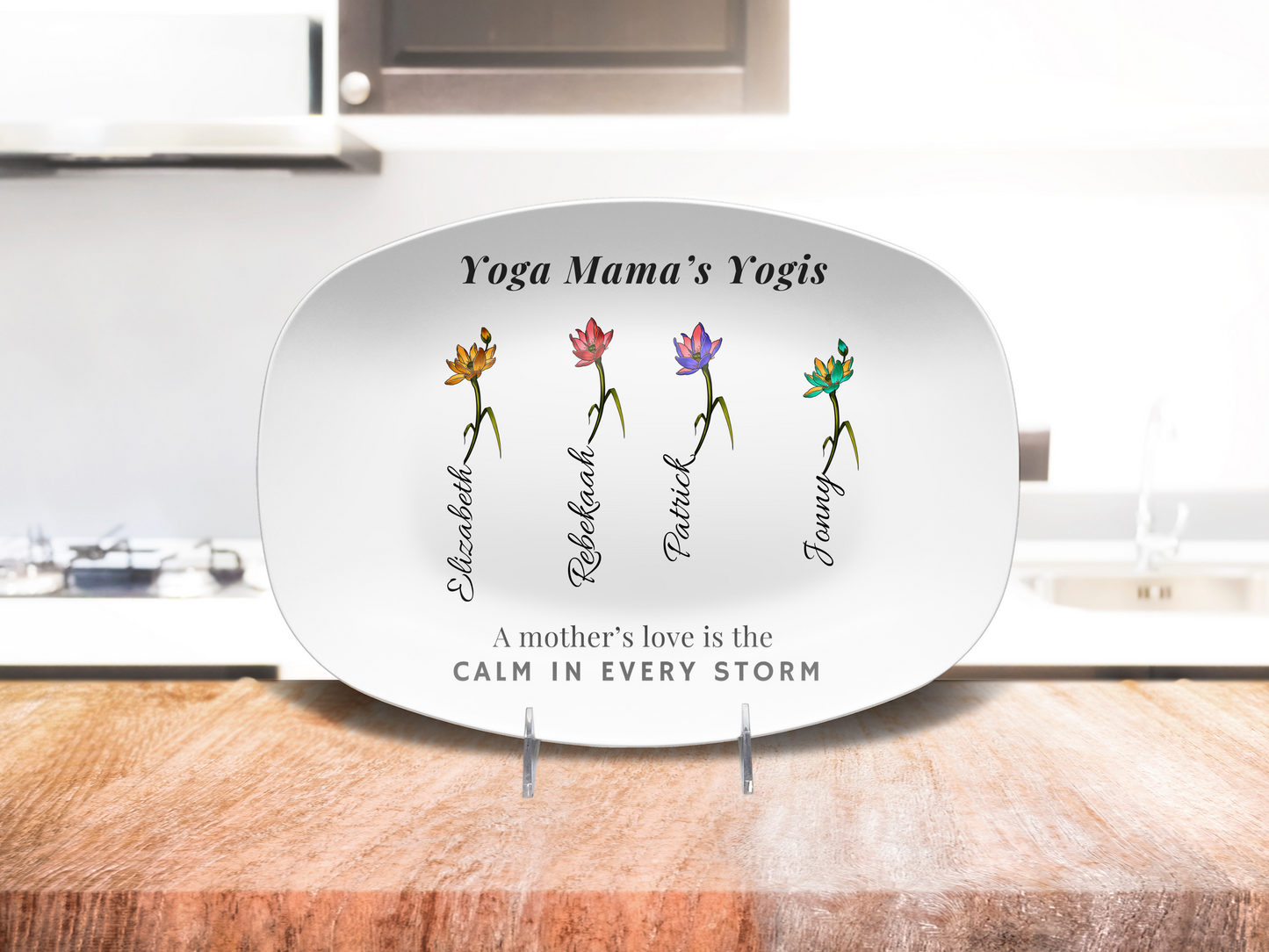 Yoga Lover’s Mother’s Day Gift – Customized Platter with Kids’ Names