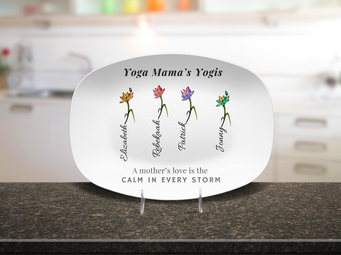 Yoga Lover’s Mother’s Day Gift – Customized Platter with Kids’ Names