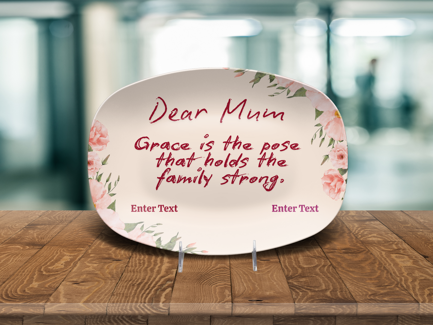 Personalized Yoga-Inspired Platter – “Grace is the pose that holds the family strong.”